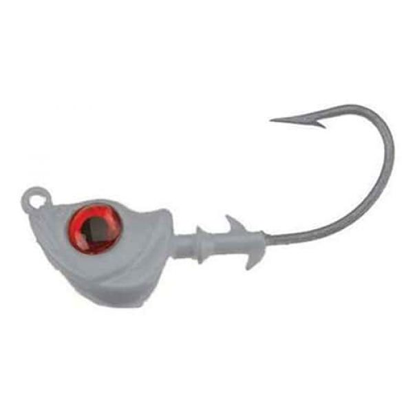 DOA C.A.L. Jig Heads Long Shank 1/16oz 3 Pack 422 Natural-Red Eye