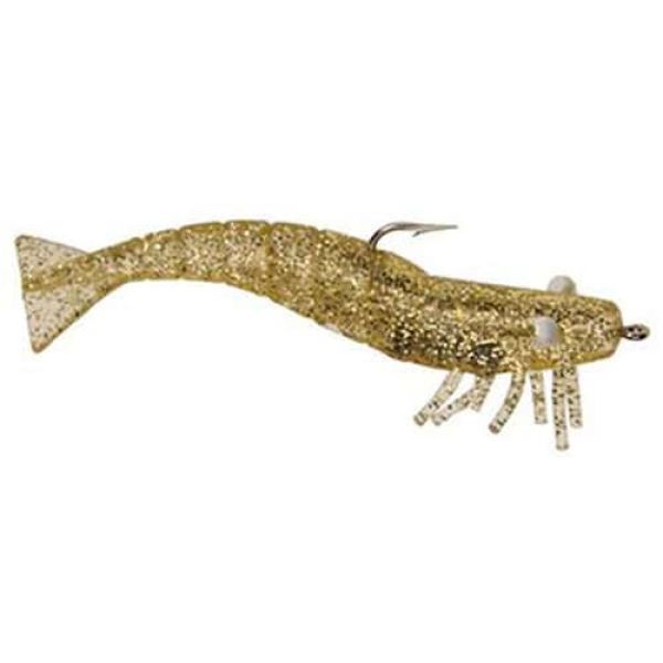 DOA Shrimp Select 1/2oz 4in 3 Pack 313 Clear/Gold Glitter