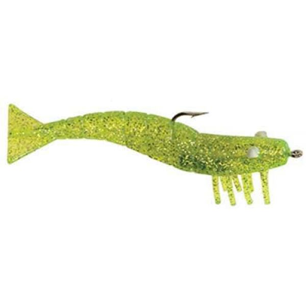 DOA Shrimp Select 1/2oz 4in 3 Pack 318 Chartreusue/Silver Glitter