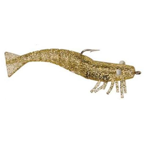 DOA Shrimp Standard 1/4oz 3in 3 Pack 313 Clear/Gold Glitter