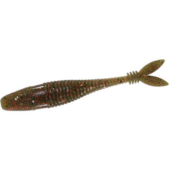 Duo Realis V-Tail Shad - 3in - Green Pumpkin/Red Flake