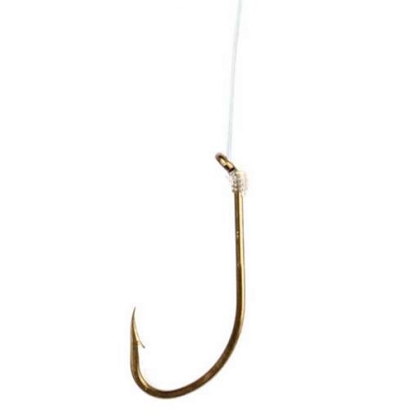 Eagle Claw 032H Plain Shank Snelled Hook - Size 1