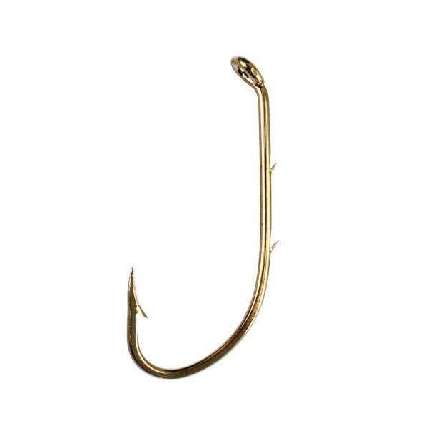 Eagle Claw 181 Down Eye Offset Baitholder Hooks - Large - Size 1/0