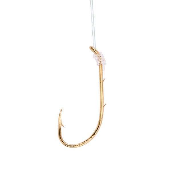 Eagle Claw Lazer Sharp 9212H Baitholder Snelled Hooks Gold 18'' - 3/0