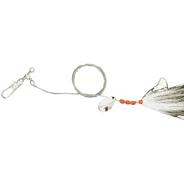 Eagle Claw Lazer Sharp L908 Fluke Spinner White Bucktail Rig