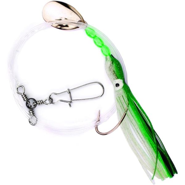 Eagle Claw Lazer Sharp L910 Fluke Spinner Green/Black Glitter Rig