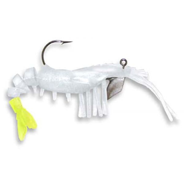 Egret Baits E-VSG40 Vudu Glow Shrimp Lure Ghost/Chart Tail