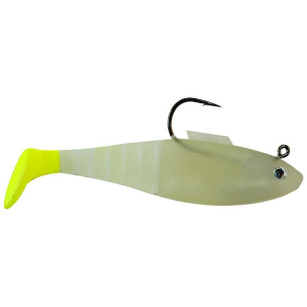 Egret Baits Vudu Shad - 3in - Glow/Chartreuse