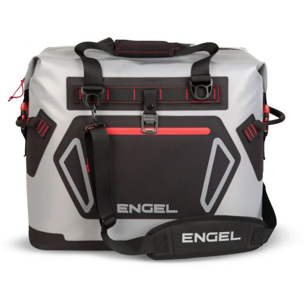 Engel HD30 Waterproof Soft-Sided Cooler - Light Grey/Red