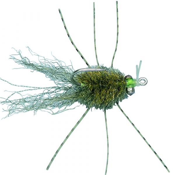 Enrico Puglisi Micro Crab Saltwater Fly w/ Bead Chain Eye - #8wg Olive