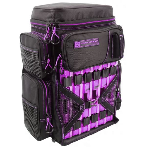 Evolution Outdoor 3600 Drift Series Tackle Backpack - Purple/Black