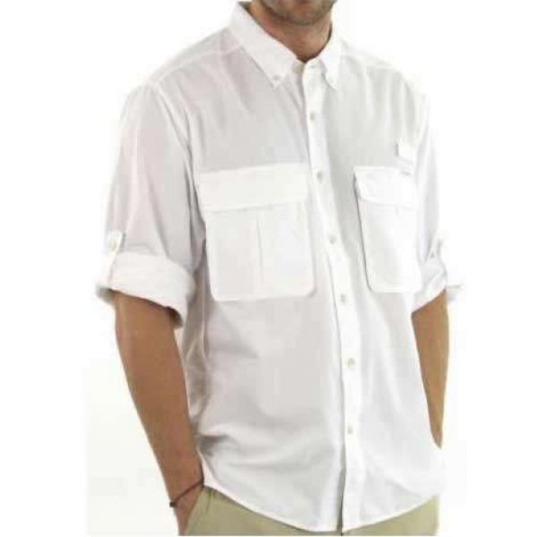 ExOfficio Men's Air Strip Lite Long-Sleeve Shirt White - Small