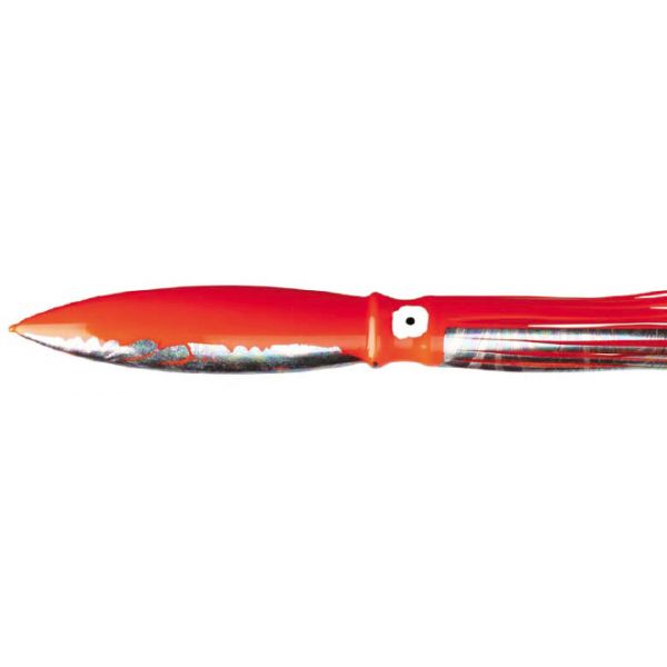 Fathom Offshore ST30 Bulb Squid 8in - Orange with Foil Back