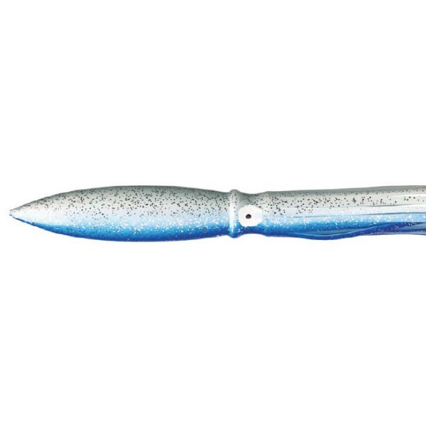 Fathom Offshore Bulb Squid 8in - Pearl w/ Blue Back Silver Fleck