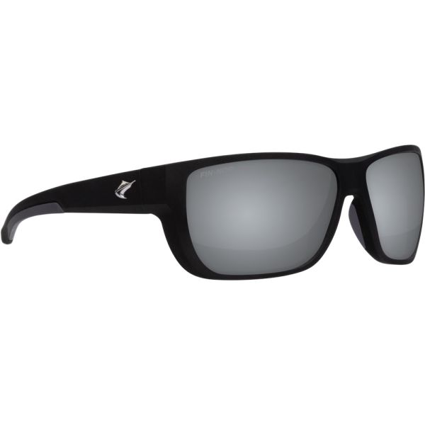 Fin-Nor 12/0 Sunglasses - Matte Black Frame/Silver Mirror Glass Lens