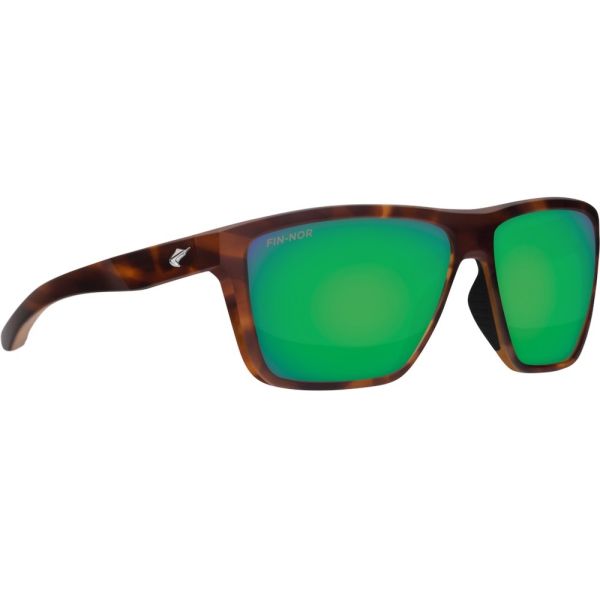 Fin-Nor Big Pine Sunglasses - Matte Tea Tortoise/Green Mirror Glass