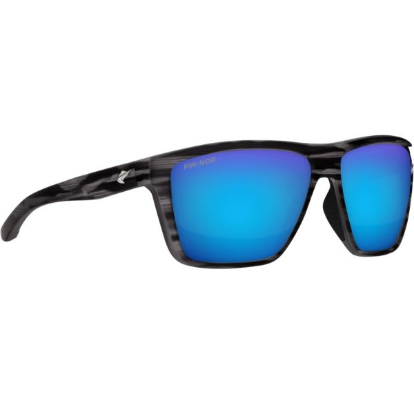 Fin-Nor Big Pine Sunglasses - Matte Smoke Stripe/Blue Mirror Glass