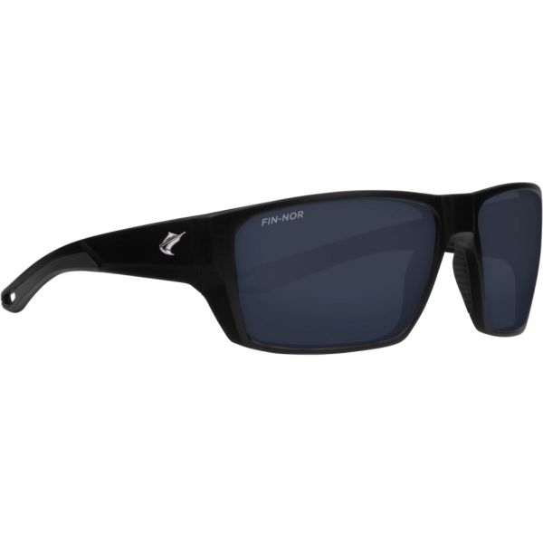 Fin-Nor Bouncer Sunglasses - Matte Black Frame/Grey Base Glass Lens