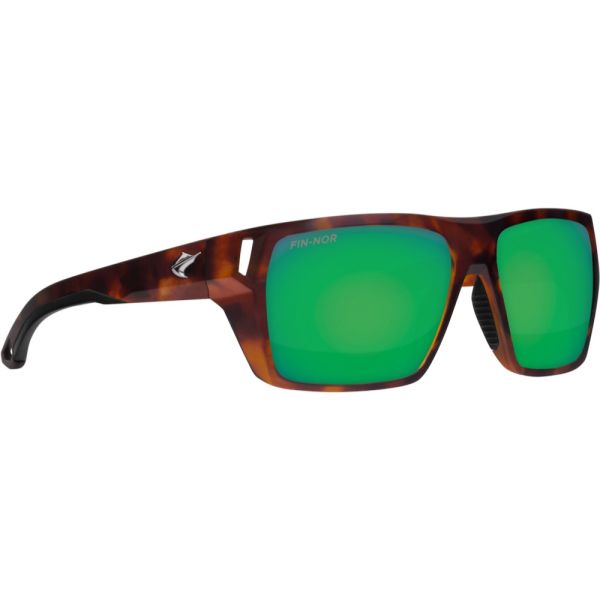 Fin-Nor Browns Bay Sunglasses - Matte Black Frame/Green Mirror Glass