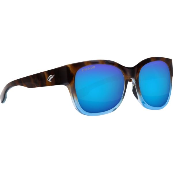 Fin-Nor Capitana Sunglasses - Amber/Blue Fade Frame/Blue Mirror Glass