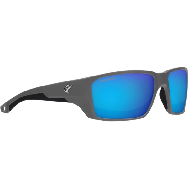 Fin-Nor Flybridge Sunglasses - Matte Dark Grey Frame/Blue Mirror Glass