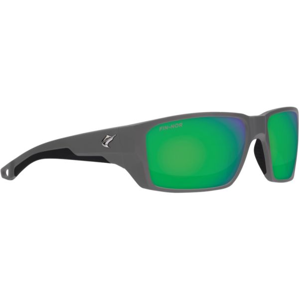 Fin-Nor Flybridge Sunglasses - Matte Grey Frame/Green Mirror Glass