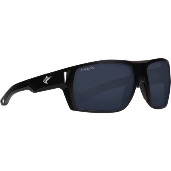 Fin-Nor Hells Bay Sunglasses - Matte Black Frame/Grey Glass Lens