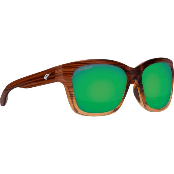 Fin-Nor Mordida Sunglasses - Honey Ripple Frame/Green Mirror Glass