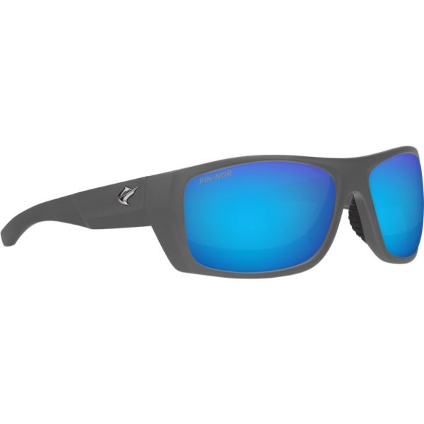 Fin-Nor Pinder Sunglasses - Matte Shade Grey Frame/Blue Mirror Poly