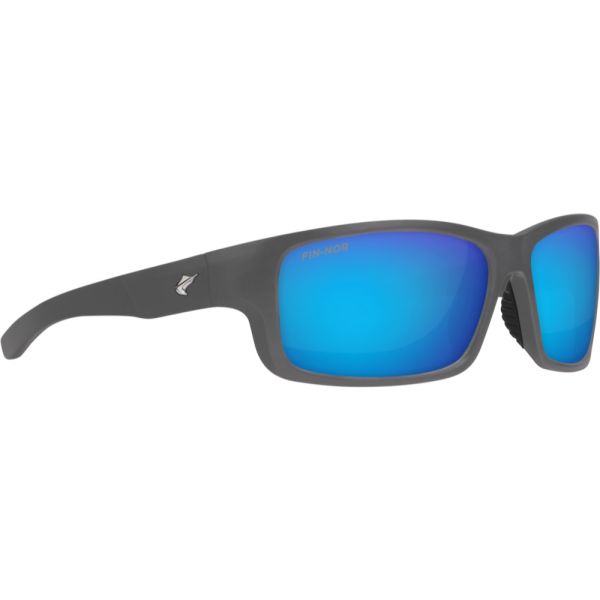 Fin-Nor RT Sunglasses - Matte Shade Grey Frame/Blue Mirror Glass Lens