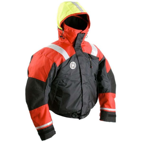 First Watch AB-1100-RB Flotation Bomber Jacket Red/Black - Small