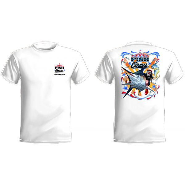 Fish Circus Rodeo Short Sleeve T-Shirt - White 2X-Large