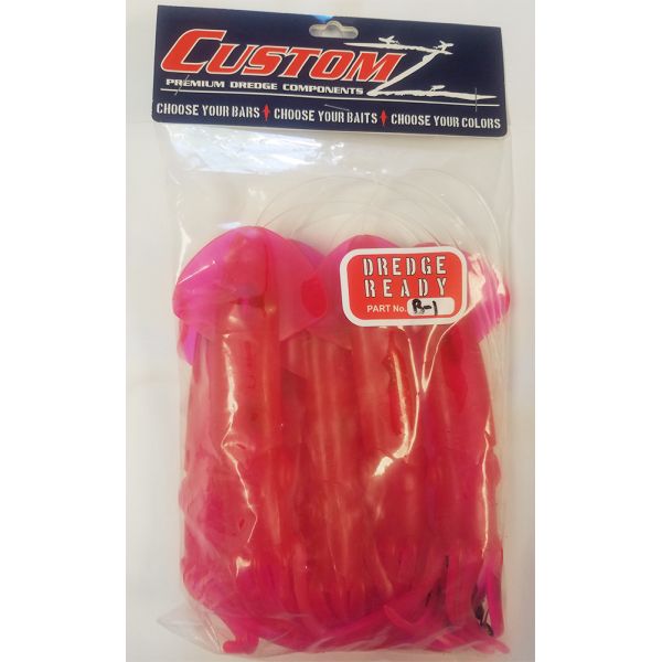 Fish FR201 Razr CustomZ Rigged 9 in. Squid 6pk - Pink