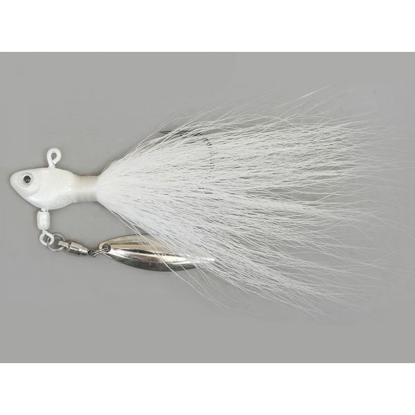 Fish Head Bucktail Spin - 3/8oz - Raw Shad