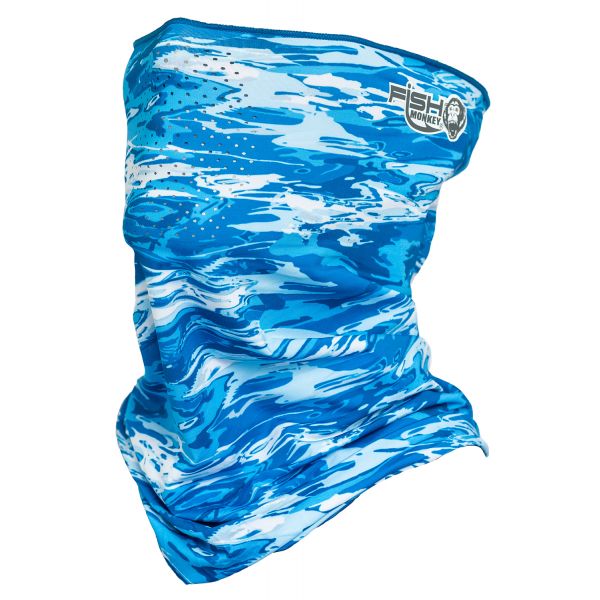 Fish Monkey FM40 Performance Face Guard - Blue Water Camo