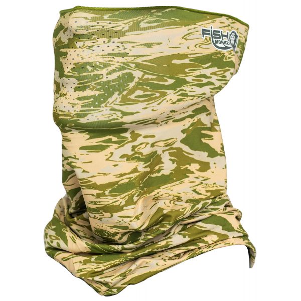 Fish Monkey FM40 Performance Face Guard - Green Water Camo