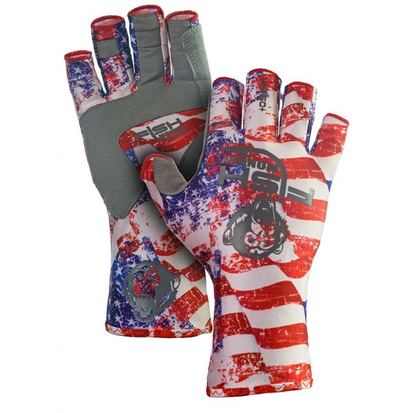 Fish Monkey Half Finger Guide Glove - Americana Large