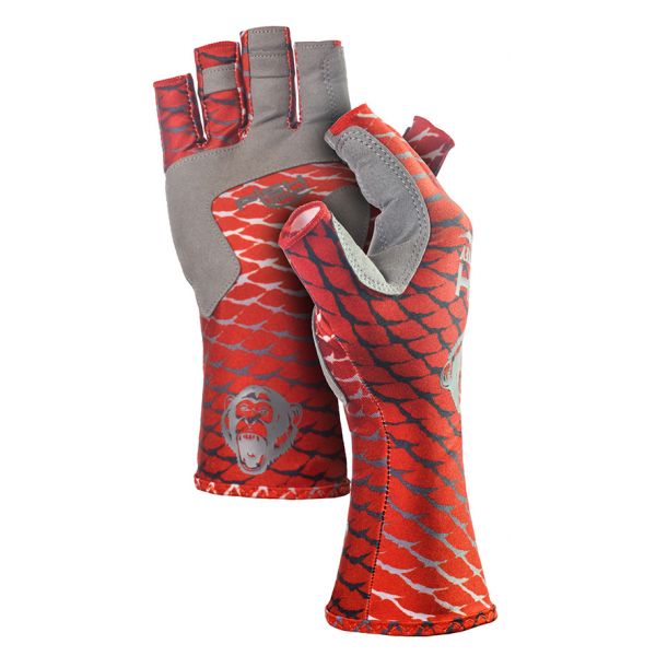 Fish Monkey Half Finger Guide Glove - Redfish 2XL