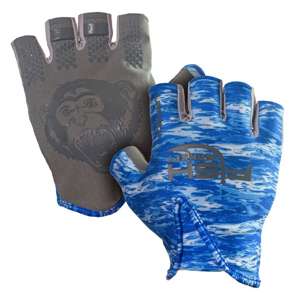 Fish Monkey Stubby Guide Glove - Blue Water Camo 2XL