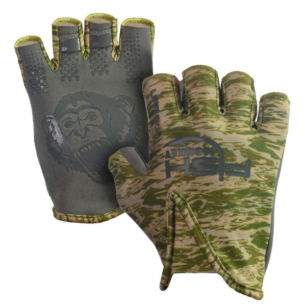 Fish Monkey Stubby Guide Glove - Green Water Camo 2XL