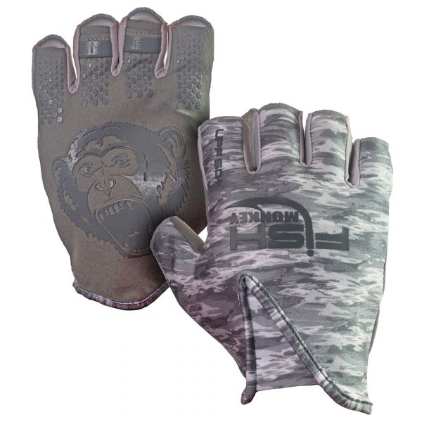 Fish Monkey Stubby Guide Glove - Grey Water Camo 2XL