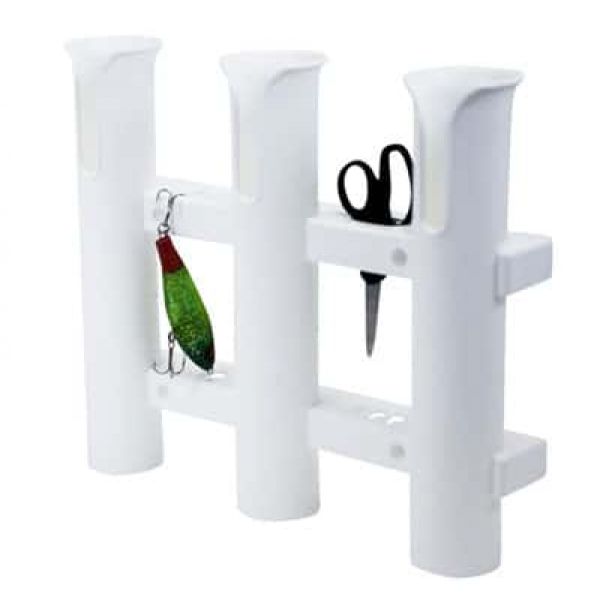 Fish-On! Plastic Triple Rod Holder White