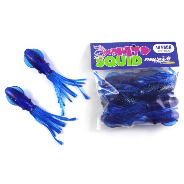 Fish Razr FR100 Phat Squid - 5.25 in. - Blue Sparkle - 10pk