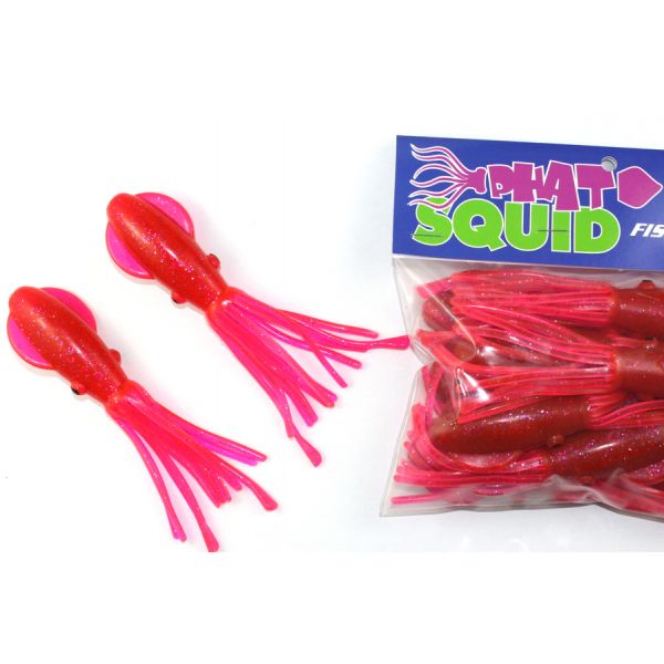 Fish Razr FR104 Phat Squid - 5.25 in. - Pink Sparkle - 10pk