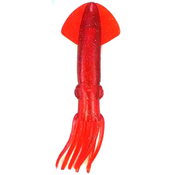 Fish Razr 9in Tournament Grade Squid - Red Sparkle