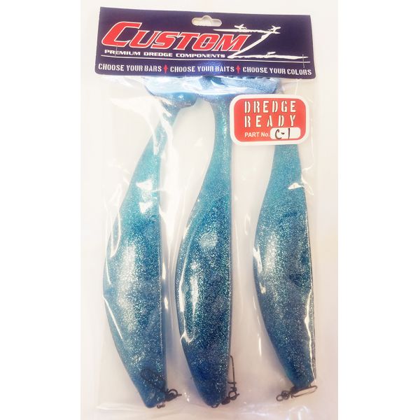 Fish Razr FR209 CustomZ Rigged 9.5 in. Shad 3pk - Blue