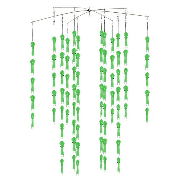 Fish Razr Compact Phat Squid Dredge - 28 in. - Green Sparkle