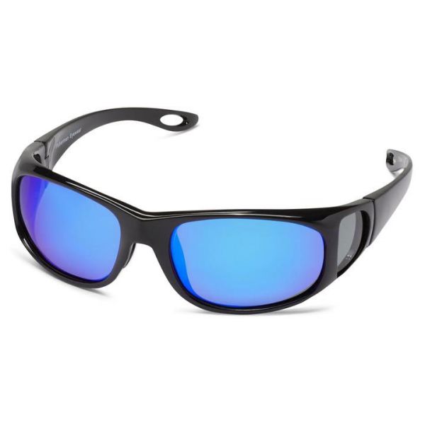 Fisherman Eyewear 90982 Sunglass Black Frame/Gray (Blue Mirror) Lens