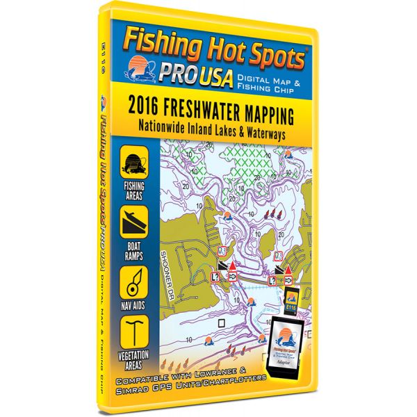 Fishing Hot Spots E116 PRO USA Digital Map - 2016 Freshwater Mapping