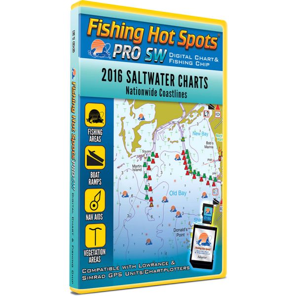 Fishing Hot Spots E186 PRO SW Digital Chart - 2016 Saltwater Charts